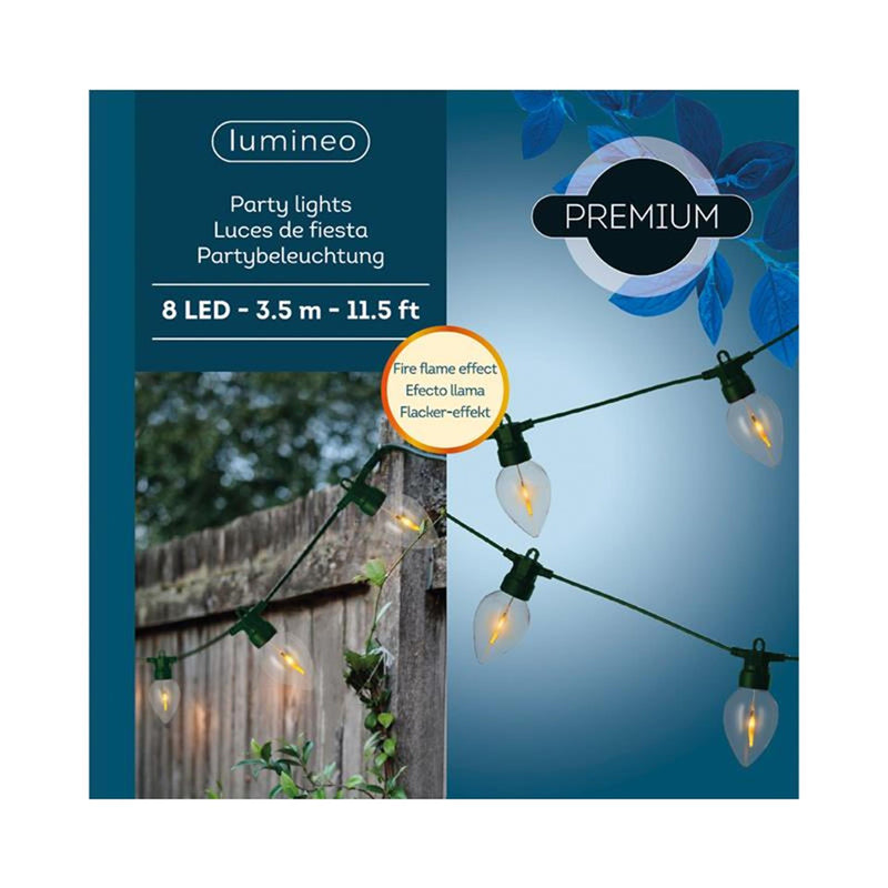 Afbeelding laden in galerijviewer, Lumineo led partylight fireflame effect l350cm outdoor startset