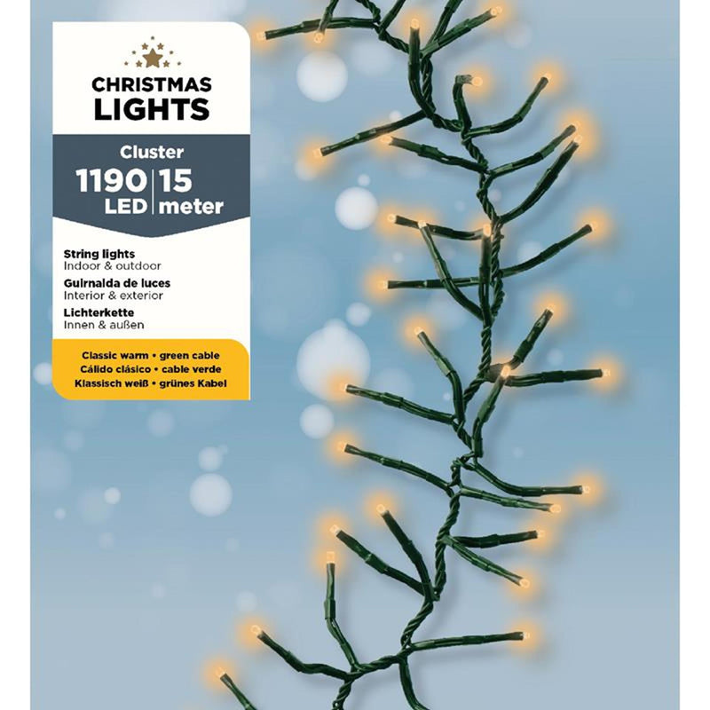 ギャラリービューアに画像をロードする, Lumineo led budget cluster verlichting buiten 1500cm-1190l groen klassiek warm- voor binnen en buiten