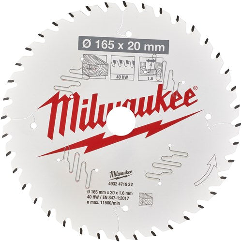 Chargez l'image dans la visionneuse de la galerie, Milwaukee accessoires cirkelzaagblad p w 165x20x1.6x40atb - 4932471932