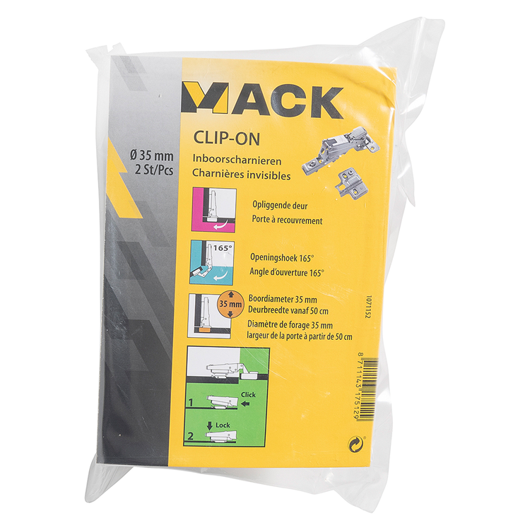 ギャラリービューアに画像をロードする, Mack 1071152 - 2 inboorsch. clip on soft cl. 35mm 165° opliggende deur | 5 stuks