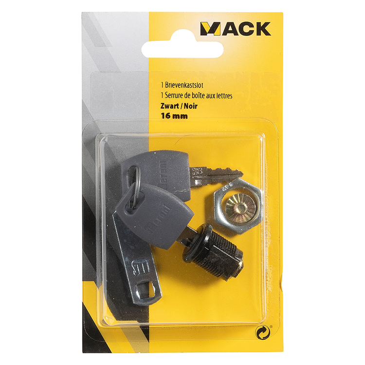 ギャラリービューアに画像をロードする, Mack 1071220 - brievenkastslotje zwart 16mm | 5 stuks