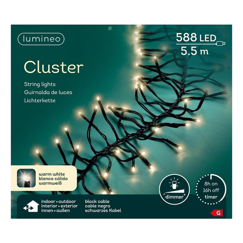 Load image into Gallery viewer, Lumineo kerstverlichting cluster warm-wit 588led
