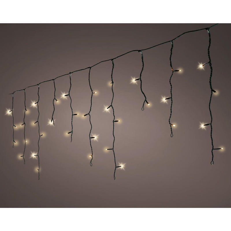 Afbeelding laden in galerijviewer, Lumineo led ijspegelverlichting 259led 1100cm 8 functie twinkel effect 8uur timer zwart soft gold buiten