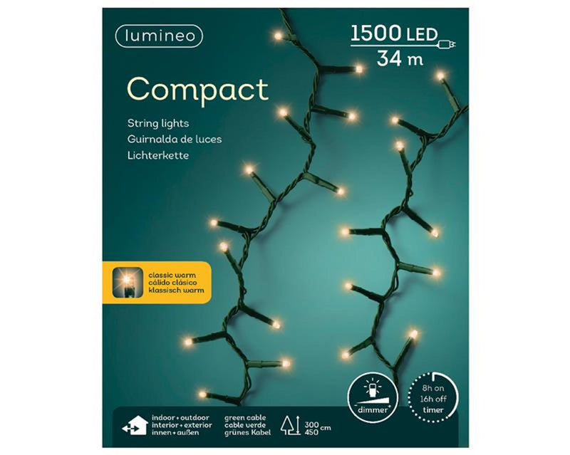 Laden Sie das Bild in Galerie -Viewer, Lumineo led compact lights steady 1500l 34m met 8 uur timer