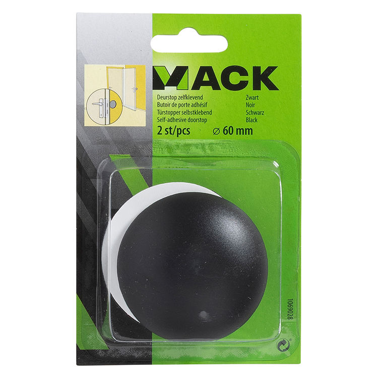 ギャラリービューアに画像をロードする, Mack 1069028 - deurstop zelfklevend zwart ø 60 mm 2 st pcs | 6 stuks