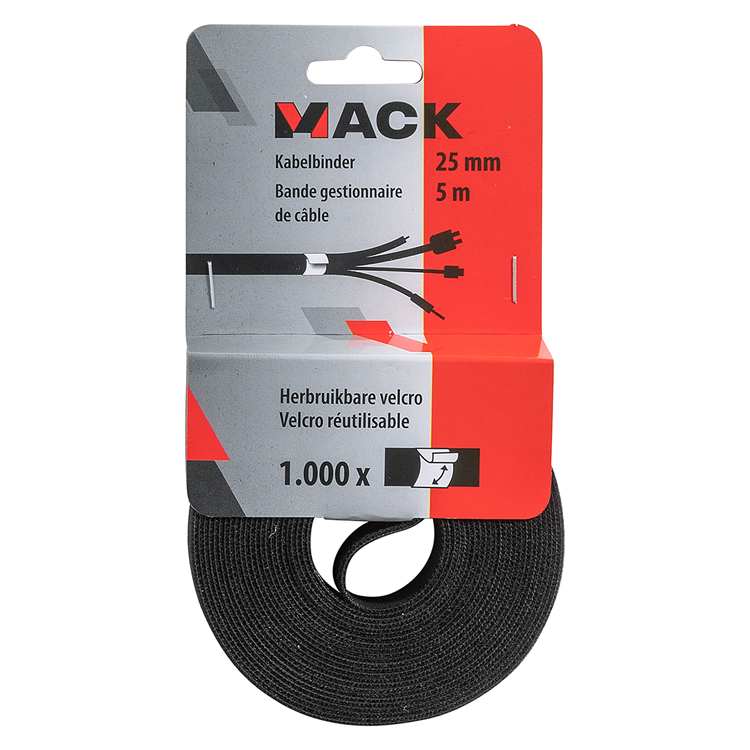 Afbeelding laden in galerijviewer, Mack 1072135 - velcro zwart 25mm 5m | 5 stuks