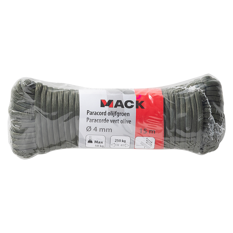 Afbeelding laden in galerijviewer, Mack 1072110 - paracord olijfgroen 4mm 15m | 5 stuks