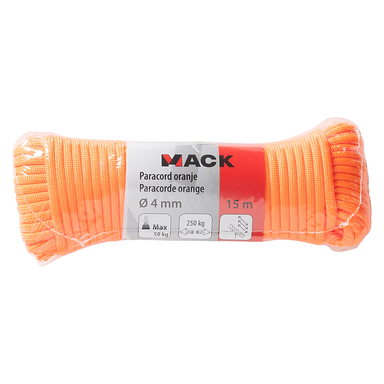 Afbeelding laden in galerijviewer, Mack 1072111 - paracord oranje 4mm 15m | 5 stuks