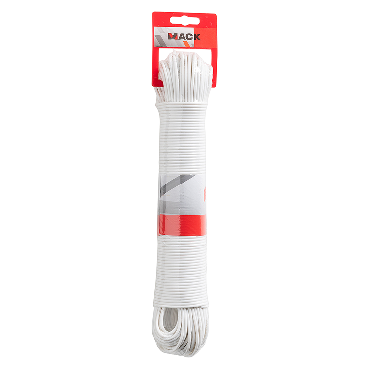 Cargue la imagen en el visor de la galería, Mack 1072121 - waslijndraad pp wit streng 3mm 60m met staaldraad kern | 5 stuks