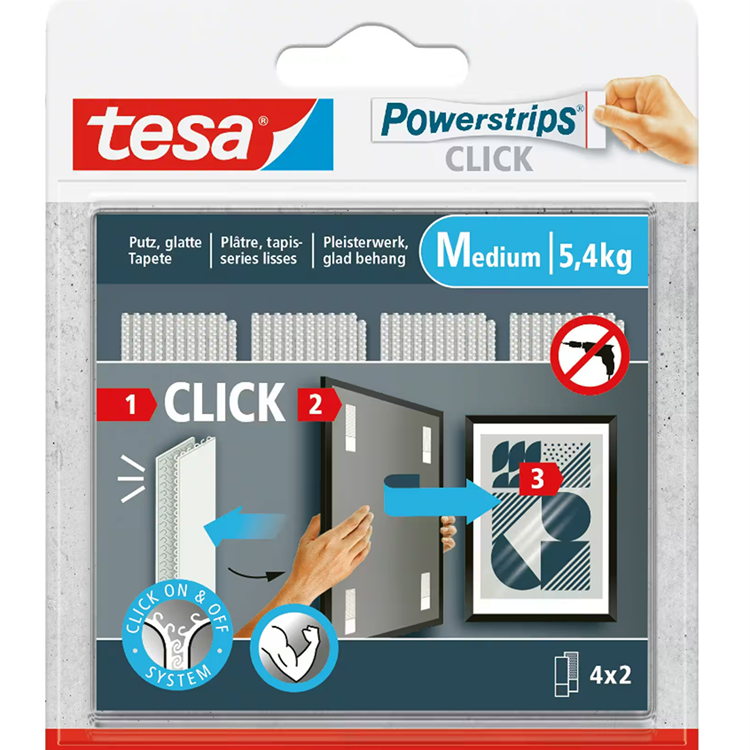 Afbeelding laden in galerijviewer, Tesa 1074193 - powerstrips click 4x2 m | 10 stuks