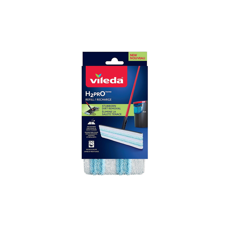 Afbeelding laden in galerijviewer, Vileda h2pro flatmop vervanging - 1 per verpakking - geschikt voor h2pro flat mop-systeem - voor harde vloeren