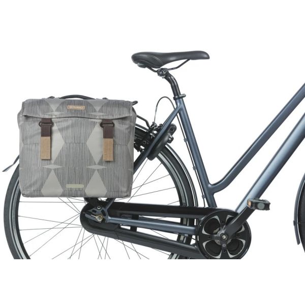 ギャラリービューアに画像をロードする, Basil dubbele fietstas elegance mik 40 - 49 liter - chateau taupe