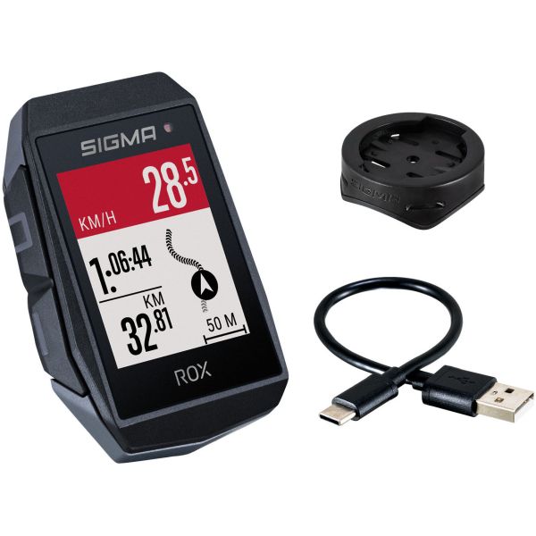 Load image into Gallery viewer, Sigma rox 11.1 evo gps zw zw standaard stuurhouder + usb-c oplaadkabel