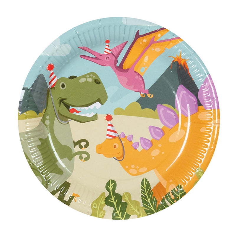 Load image into Gallery viewer, Boland papieren bordjes dino party ø23cm