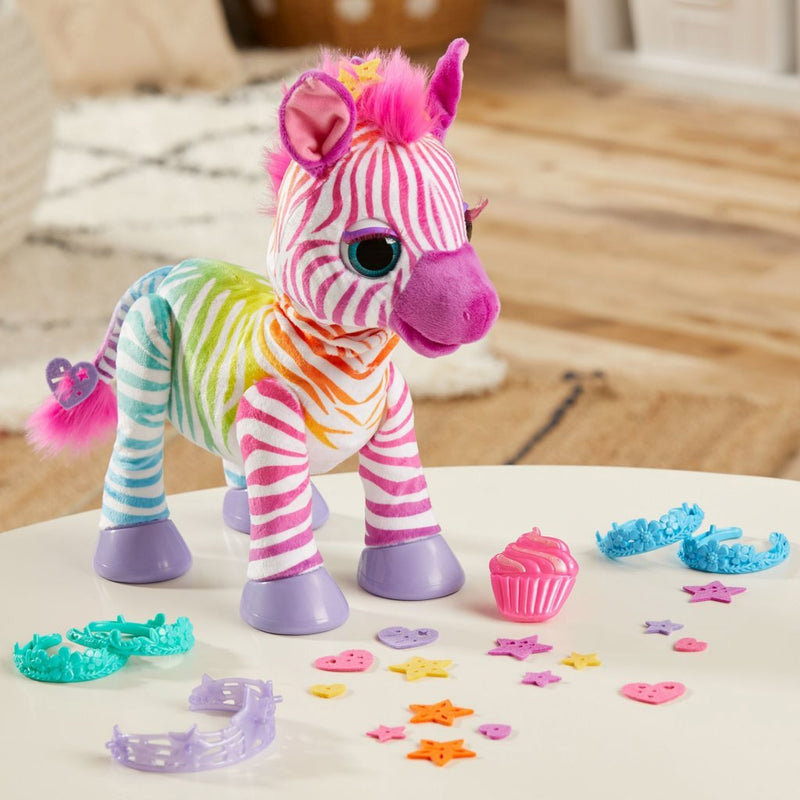 Laden Sie das Bild in Galerie -Viewer, FurReal Friends FurReal Zenya My Rainbow Zebra + Geluid en Accessoires