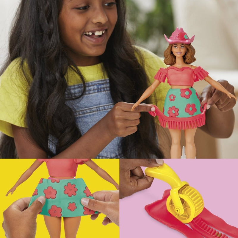 Chargez l'image dans la visionneuse de la galerie, Play-doh -set barbie bloemen en franjes - maak poppenkleertjes - boetseerklei