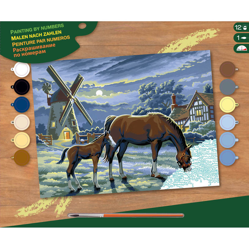 Laden Sie das Bild in Galerie -Viewer, Basic Schilderen Op Nummer Paarden