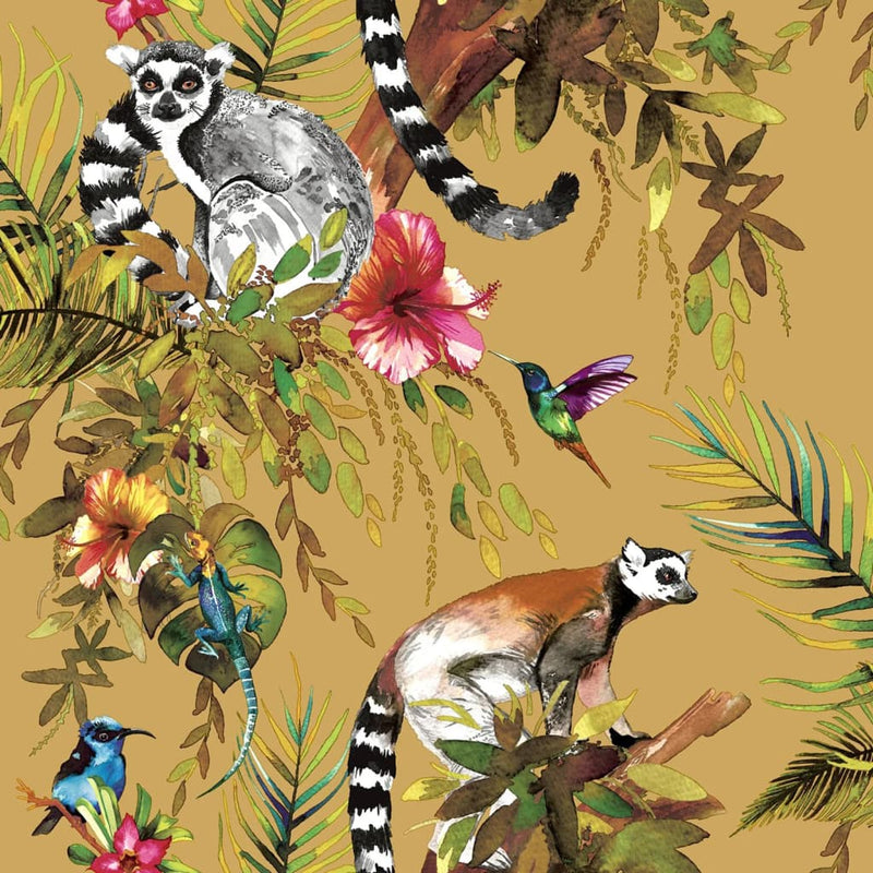 Load image into Gallery viewer, Dutch wallcoverings behang lemur oker