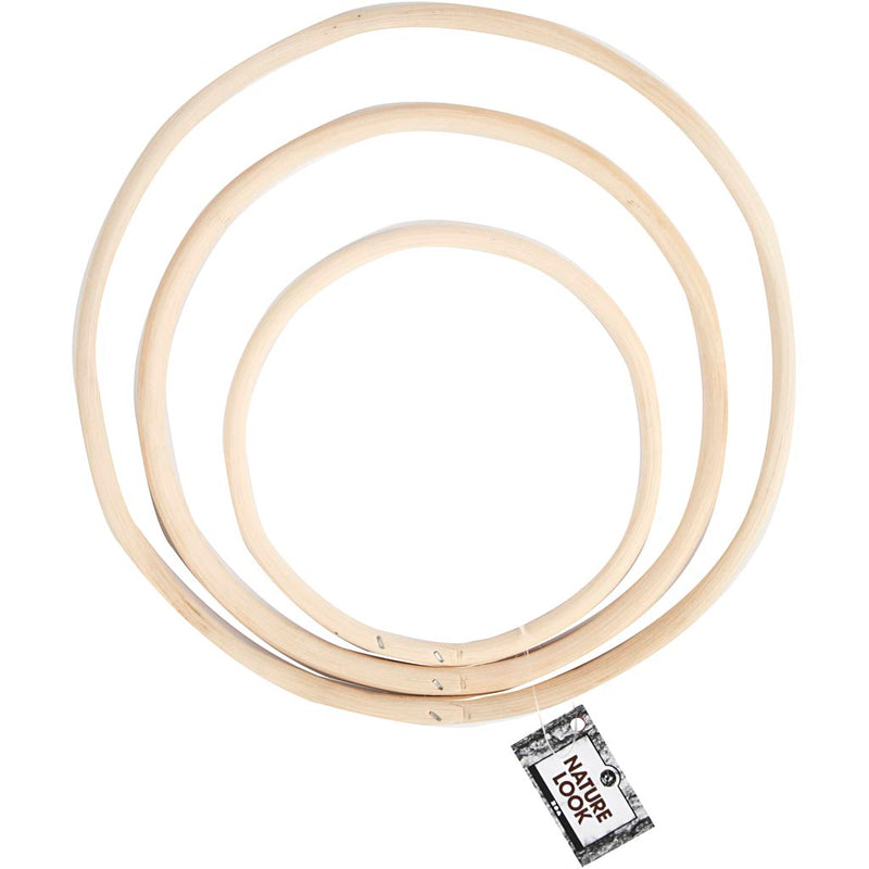Load image into Gallery viewer, Creativ company https: www.cchobby.nl bamboe-ring-d-15-3-20-3-25-5-cm-3-stuk-1-set