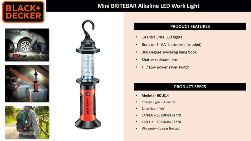 ギャラリービューアに画像をロードする, Black+decker black decker werklamp 14-led
