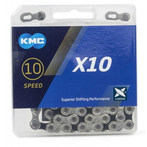 KMC ketting X10 silver black 114s