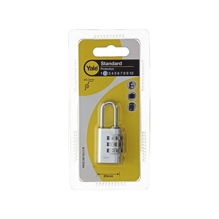Afbeelding laden in galerijviewer, Yale 1065213 - hangslot 20mm alu zilver std | 6 stuks