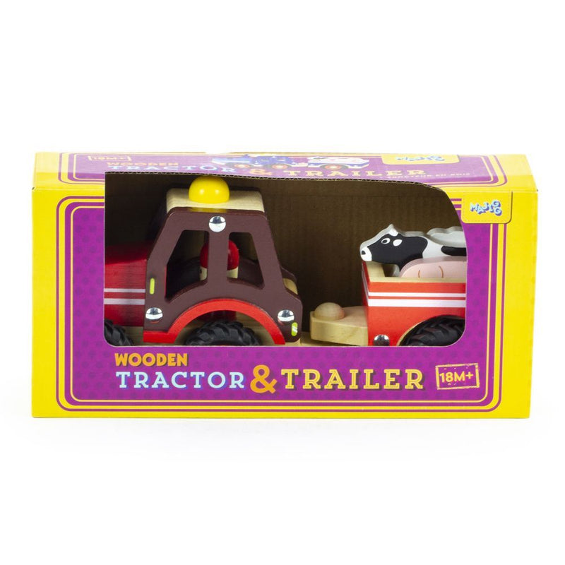 ギャラリービューアに画像をロードする, Retro houten tractor+trailerset. fsc. 2+