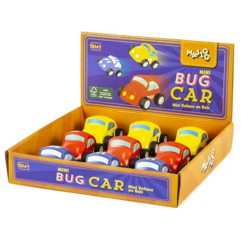Afbeelding laden in galerijviewer, Houten mini bug auto. fsc. 12 stuks. 3+