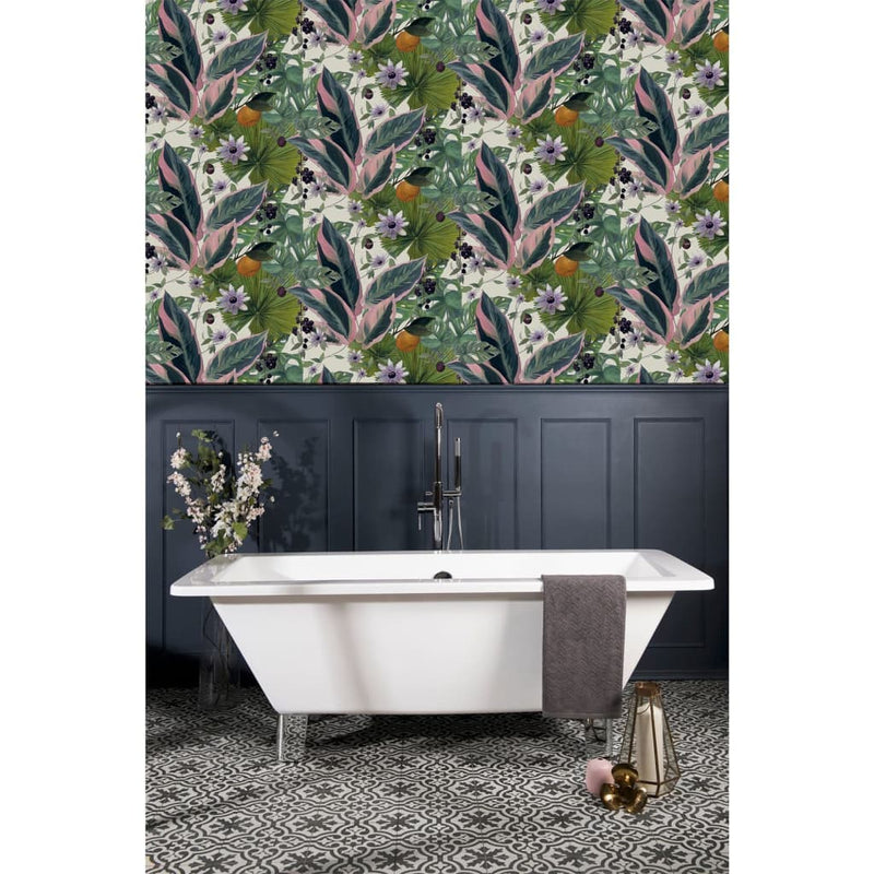 Load image into Gallery viewer, Dutch wallcoverings dutch wallcoverings behang passion flower wit en groen