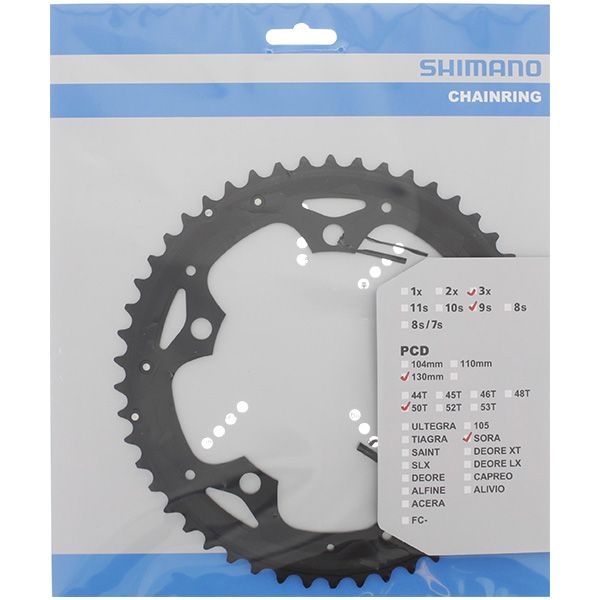 ギャラリービューアに画像をロードする, Shimano blad 9v 50t sora triple zwart fc-3503