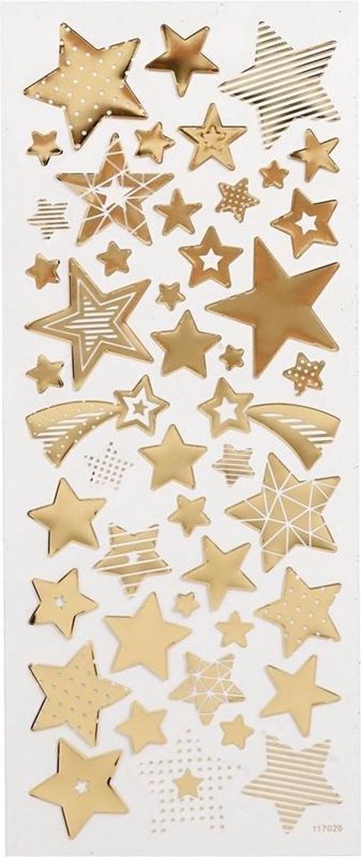 Afbeelding laden in galerijviewer, Creativ company stickers goud sterren, 1 vel