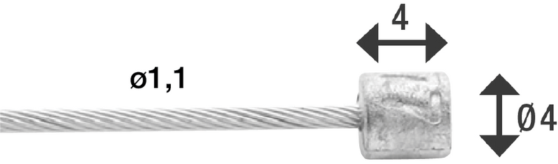 Load image into Gallery viewer, Elvedes schakel binnenkabel 2250 mm 7 x 7 draads rvs ø1,1mm met n-nippel ø4 x 4mm (doos à 100 stuks) - zilver