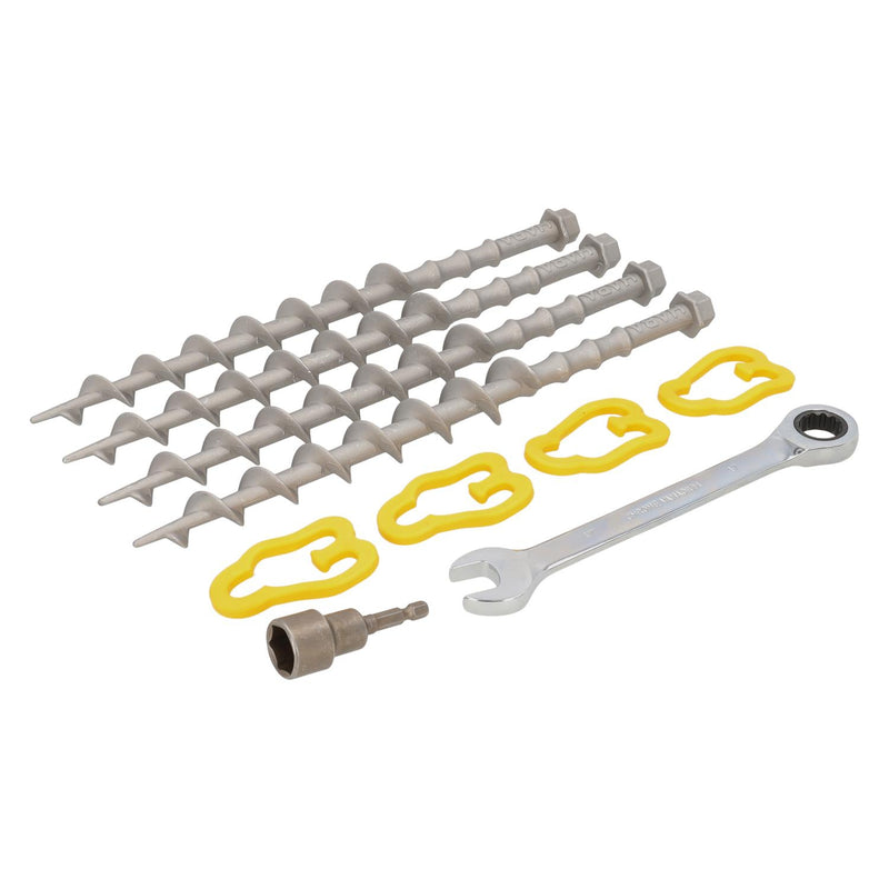 Afbeelding laden in galerijviewer, Alu-camp complete set schroefharingen 31cm (set van 4) - inclusief adapterstuk en moersleutel