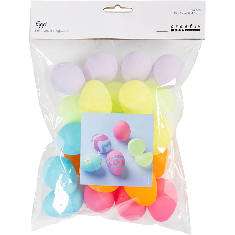 Load image into Gallery viewer, Creativ company https: www.cchobby.nl eieren-h-4-5-cm-d-3-cm-pastelkleuren-24-stuk-1-doos