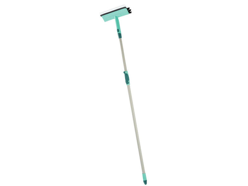Chargez l'image dans la visionneuse de la galerie, Leifheit raamwisser met borstel en telescoopsteel - 28 cm wisbreedte - 110-190 cm - click system - turquoise - grijs