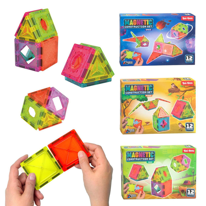 Laden Sie das Bild in Galerie -Viewer, Toi-toys bouwset magneetpanelen 12-delig 3 assorti