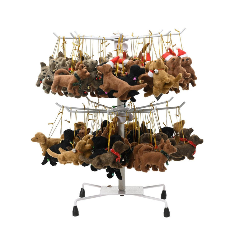 Afbeelding laden in galerijviewer, Decoris kersthanger hond 11.5x.3.5x6cm kunstsdtof 6 assorti