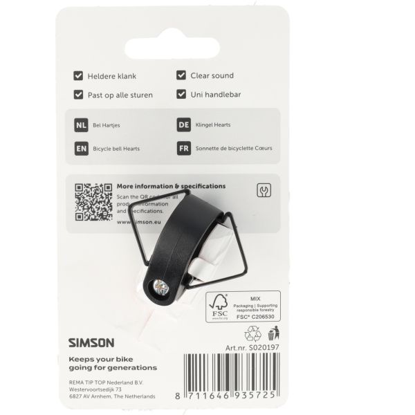 Chargez l'image dans la visionneuse de la galerie, Simson fietsbel hartjes