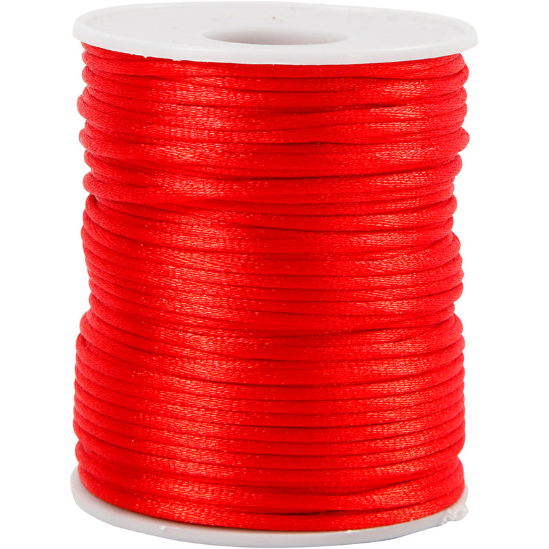 Load image into Gallery viewer, Creativ company https: www.cchobby.nl satijnkoord-dikte-2-mm-rood-50-m-1-rol
