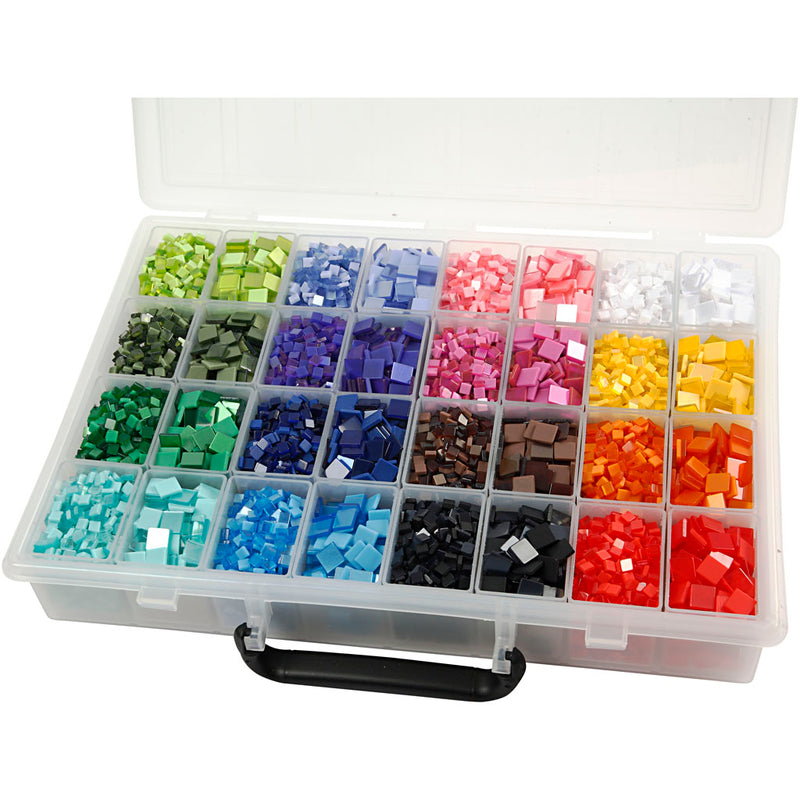 Afbeelding laden in galerijviewer, Https: www.cchobby.nl mini-mozaiek-afm-5x5-10x10-mm-dikte-2-mm-32x25-gr-1-doos
