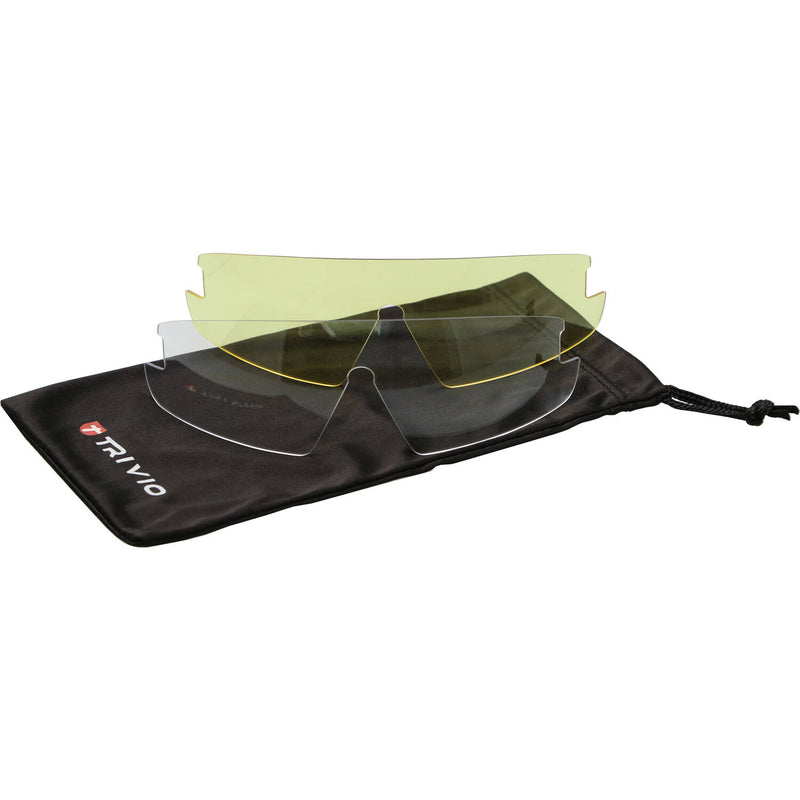 Load image into Gallery viewer, Trivio - fietsbril hadley rood wit met 2 extra lenzen