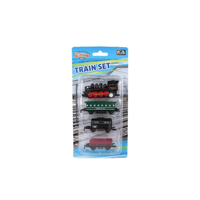 Load image into Gallery viewer, 2-play locomotief met 3 aanhangers