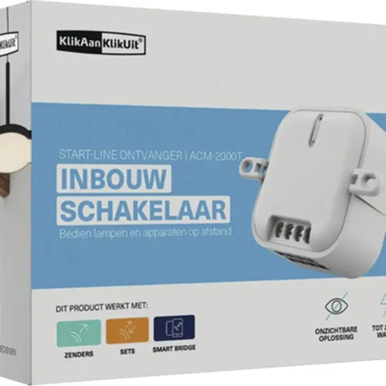 Chargez l'image dans la visionneuse de la galerie, Klikaanklikuit inbouwschakelaar acm-2000t – inbouwdimmer - draadloze schakelaar - voor plafond - slimme schakelaar inbouw - 2000 watt - wit