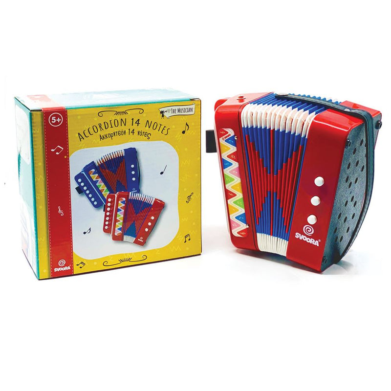 Afbeelding laden in galerijviewer, Accordion rood 7 toetsen (14 noten). 5+