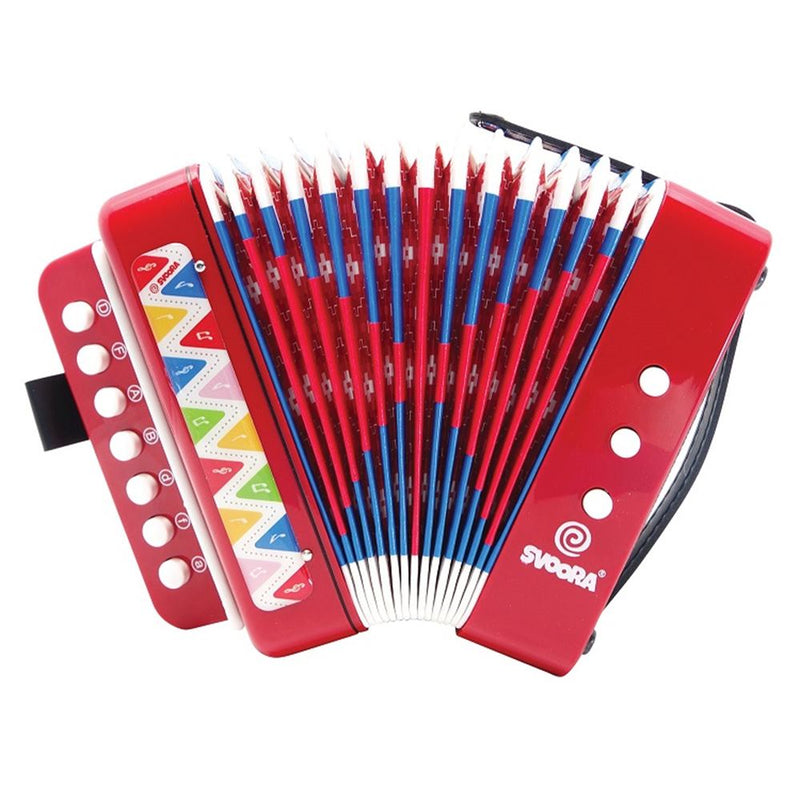 Afbeelding laden in galerijviewer, Accordion rood 7 toetsen (14 noten). 5+