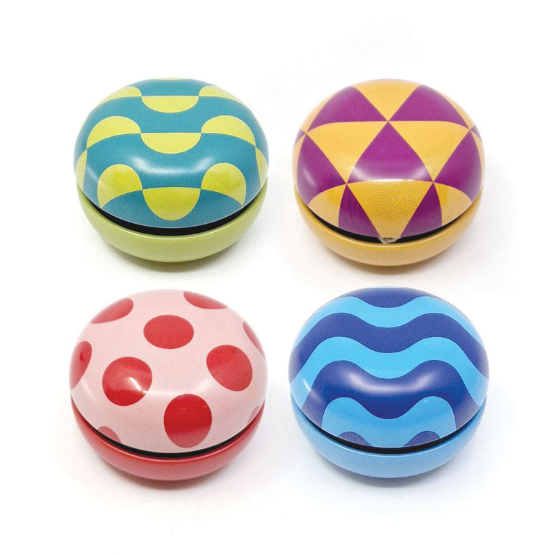 Afbeelding laden in galerijviewer, Dsp. retro tinnen yoyo groovy 4 ass. 5+