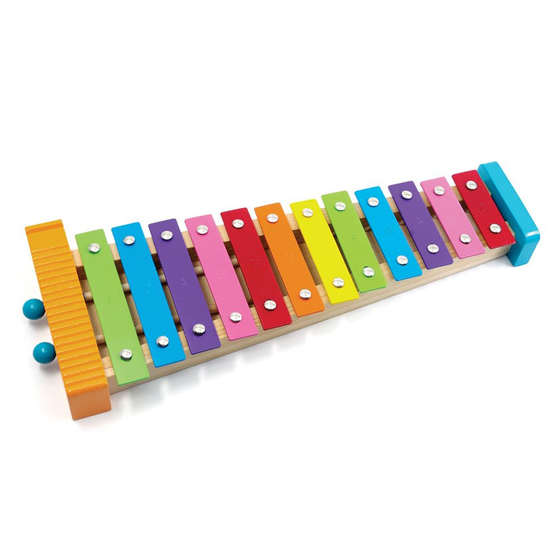 Afbeelding laden in galerijviewer, 12 noten metalen xylophone. 3+