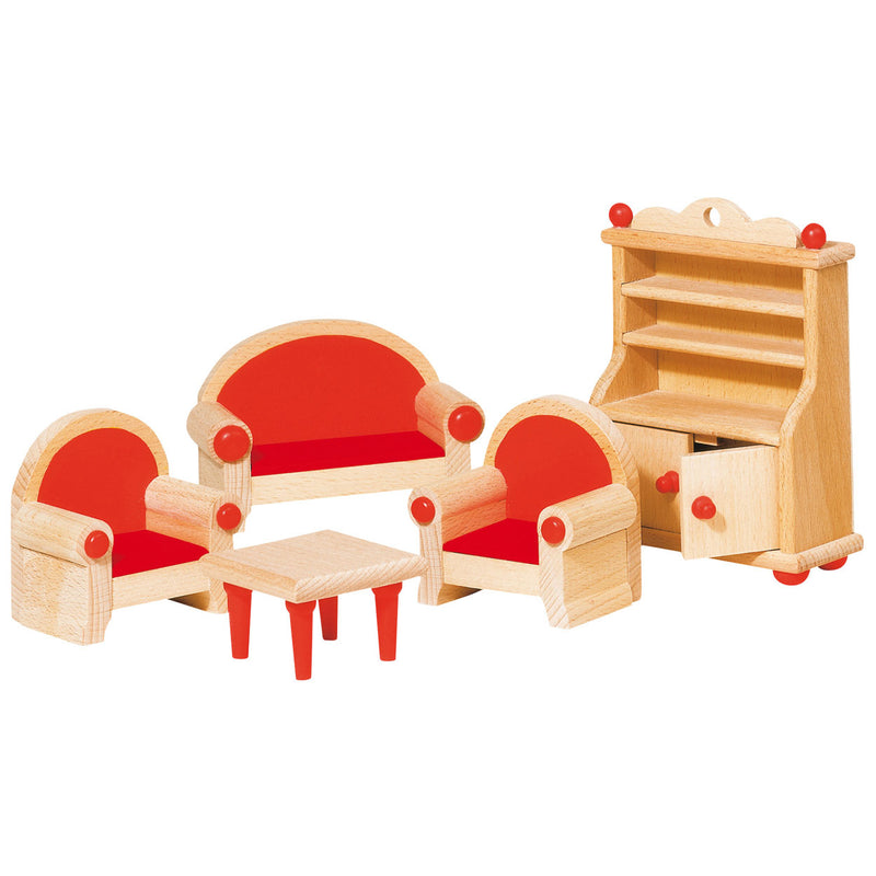 Load image into Gallery viewer, Goki Poppenhuis Meubeltjes Woonkamer, 5dlg.