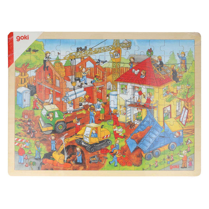 Load image into Gallery viewer, Goki houten legpuzzel - bouwplaats, 96st.