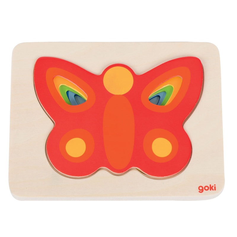 Afbeelding laden in galerijviewer, Goki lagenpuzzel vlinder, 5 lagen